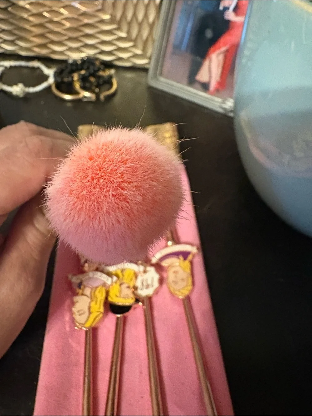 Makeup Brush Set with Pink Bristles and Rose Gold Handles